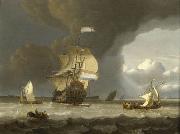unknow artist Ships at the mouth of the Schelde painting